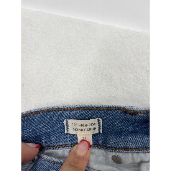 Madewell 10" High-Rise Skinny Crop Jeans Women's 28 Blue Denim Light Wash - Picture 4 of 9